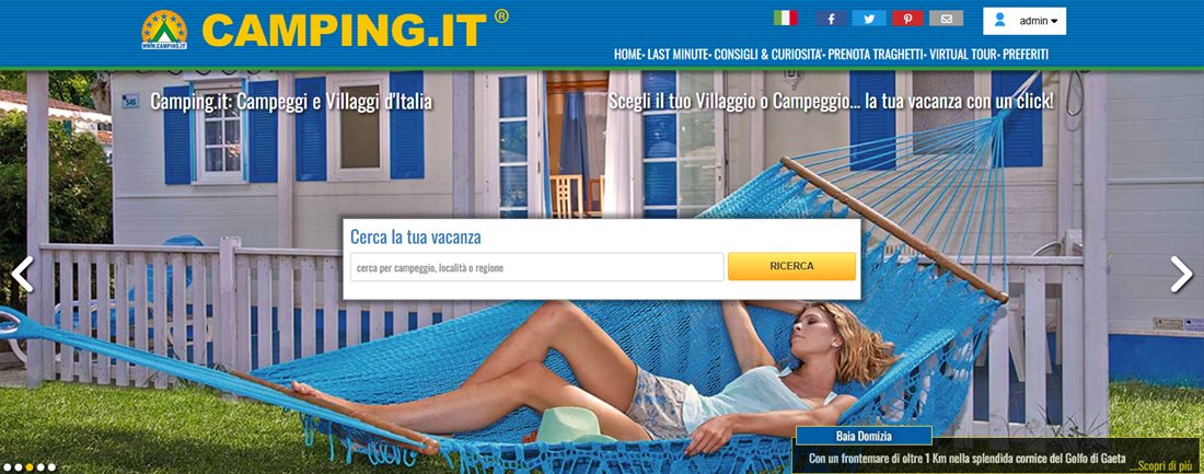 Anteprima del portale camping.it